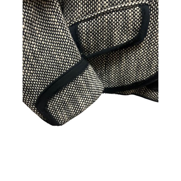 The Limited Black and Gray Tweed Floral Applique Tweed Wool Blend Blazer - Picture 4 of 8